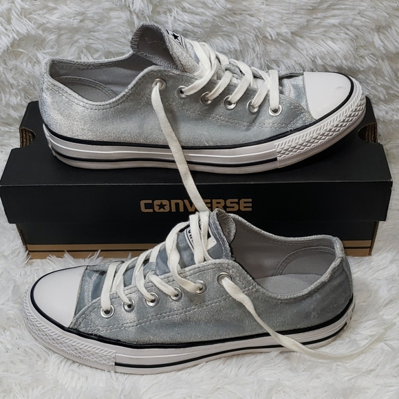 Converse Shoes - Converse Women's Gray velvet sneakers 7.5